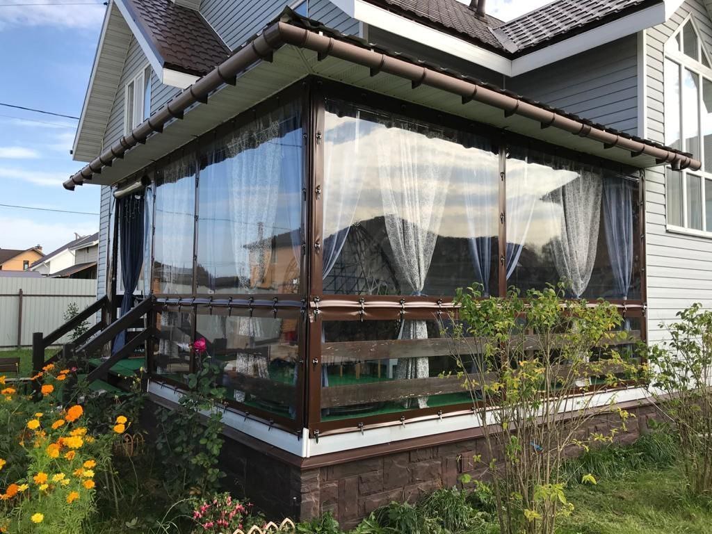 Мягкие окна для террасы частного дома в городе Щекино